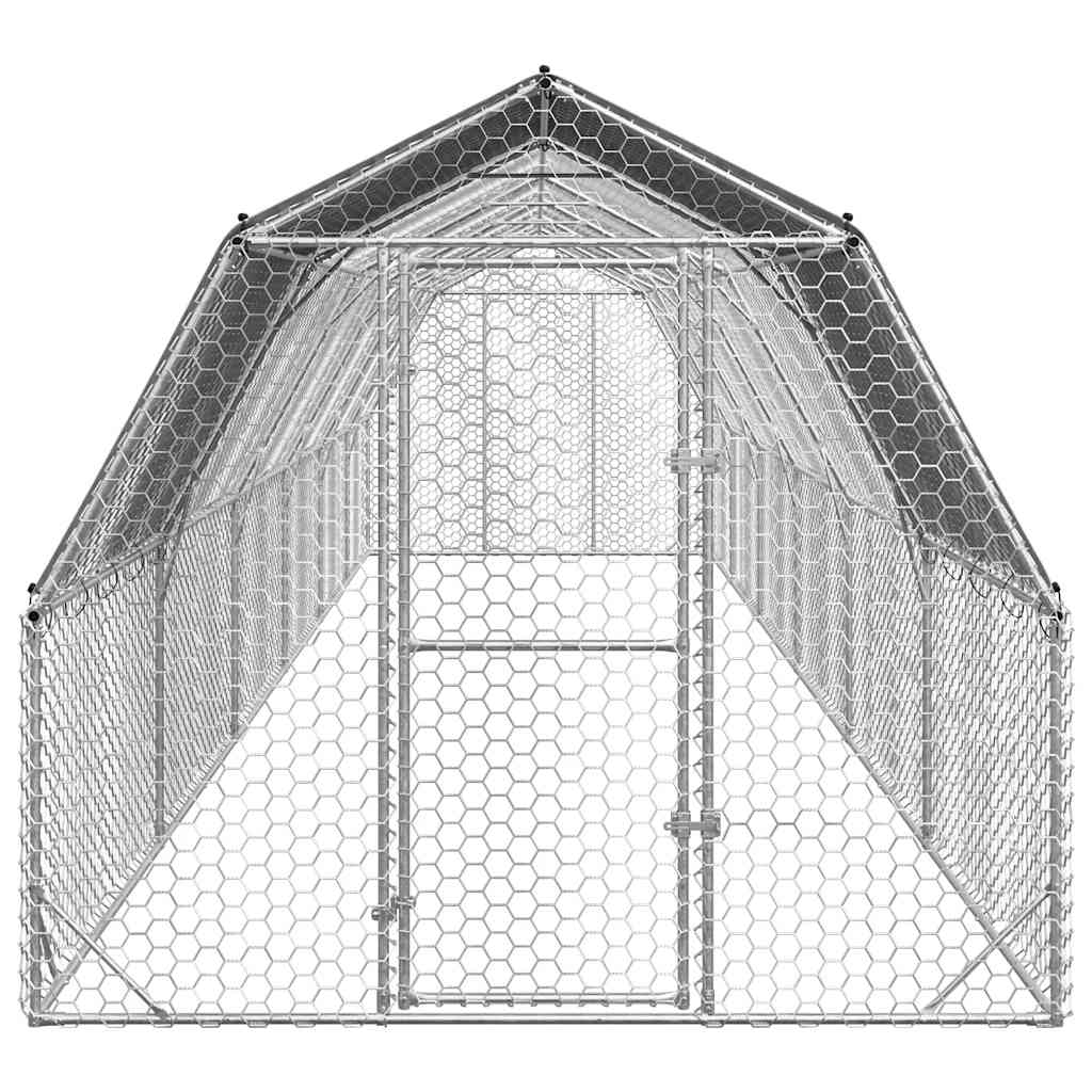 Pui de găină cu acoperiș 2,5x12x2,25 m oțel galvanizat