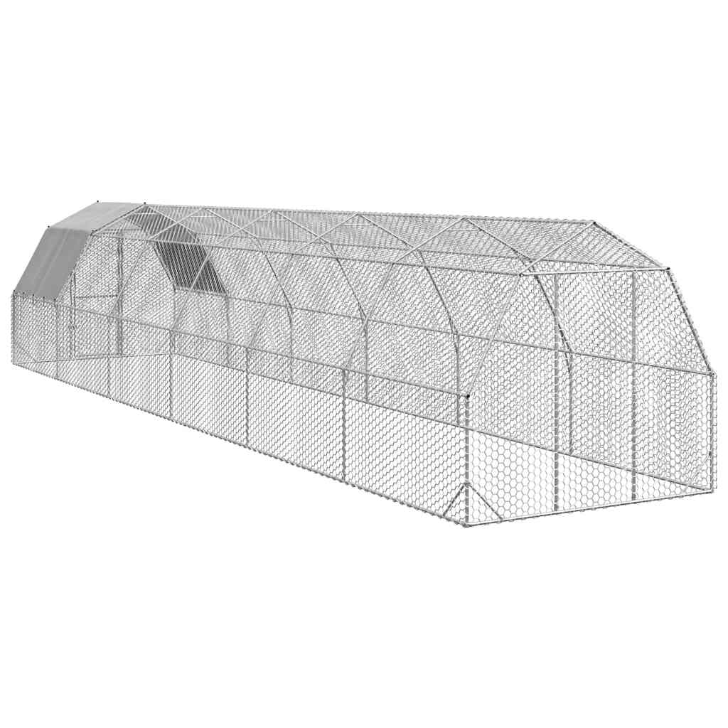 Pui de găină cu acoperiș 2,5x12x2,25 m oțel galvanizat