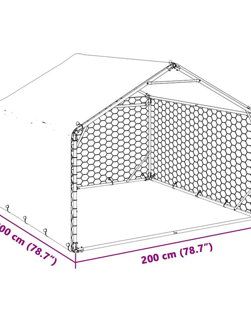 Încărcați imaginea în vizualizatorul Galerie, Canisa de exterior cu capac 2x2x1,5 m otel galvanizat
