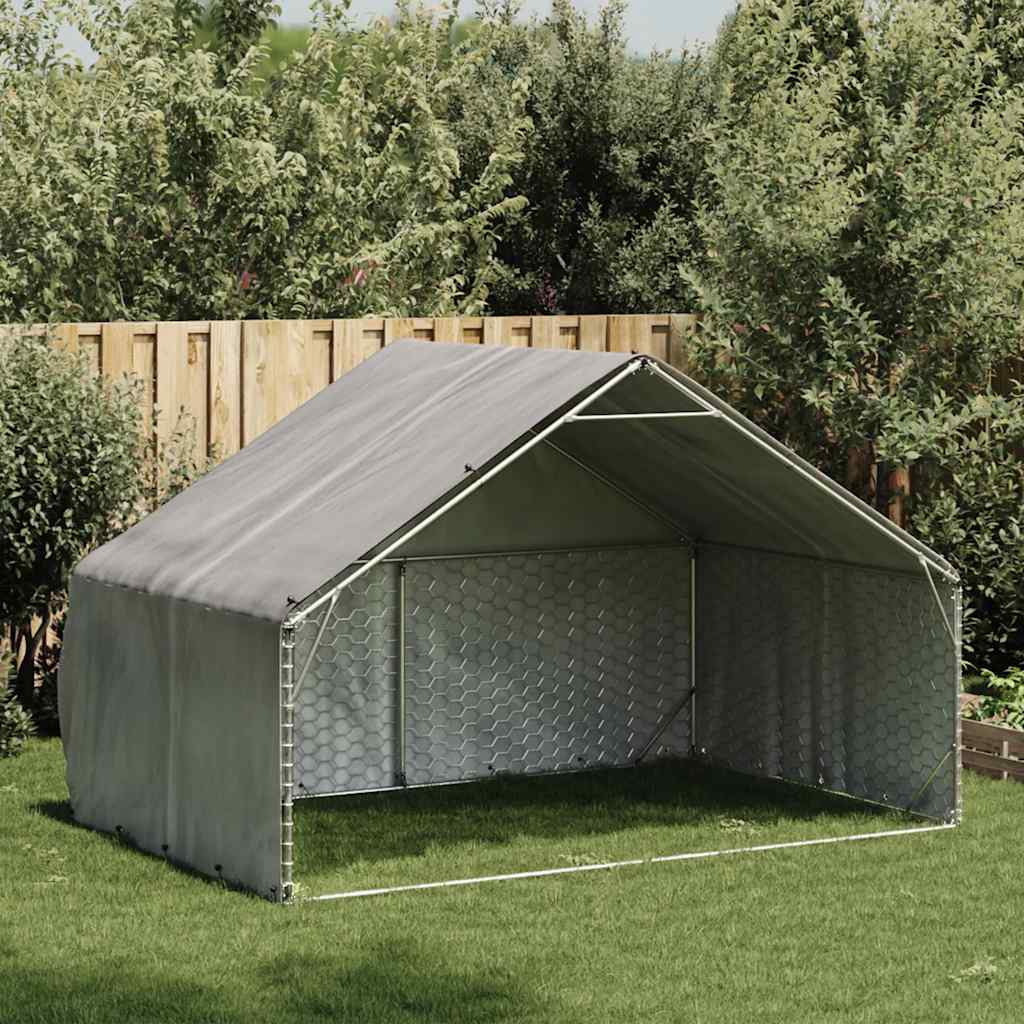 Canisa de exterior cu capac 3x2x1,9 m otel galvanizat