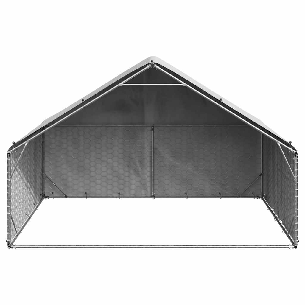 Canisa de exterior cu capac 3x2x1,9 m otel galvanizat