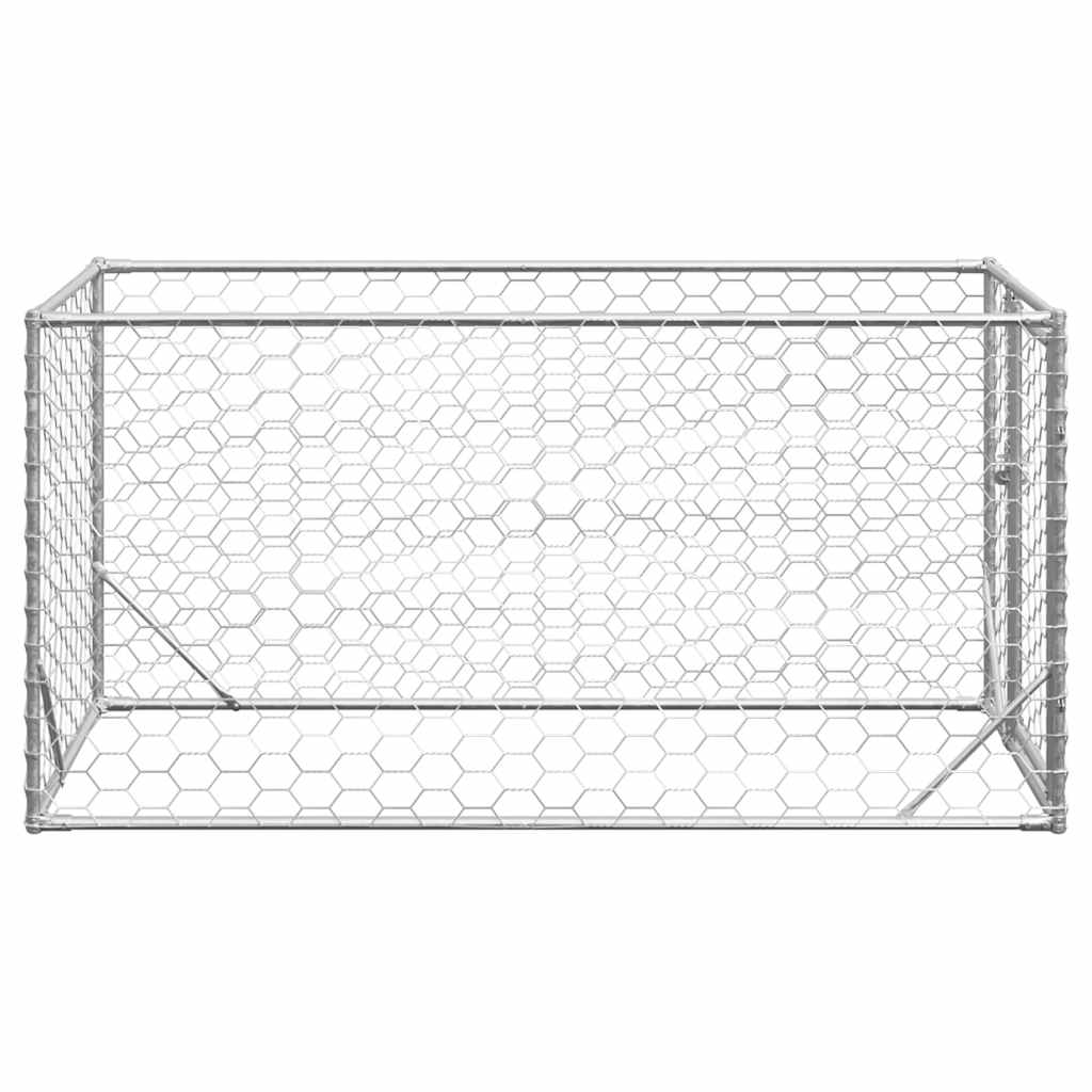 Canisa de exterior pentru caini cu usa 2x1x1 m otel galvanizat