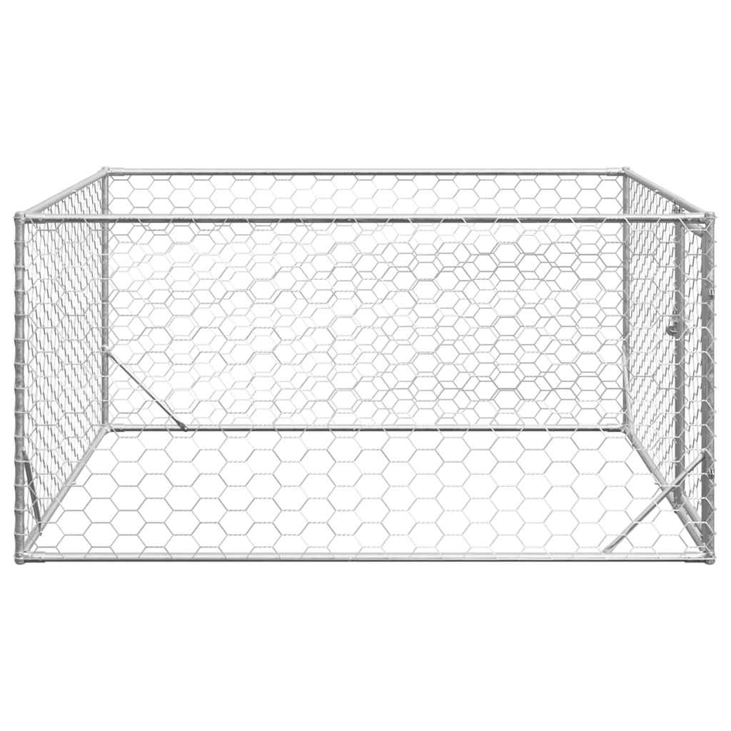 Canisa de exterior pentru caini cu usa 2x2x1 m otel galvanizat