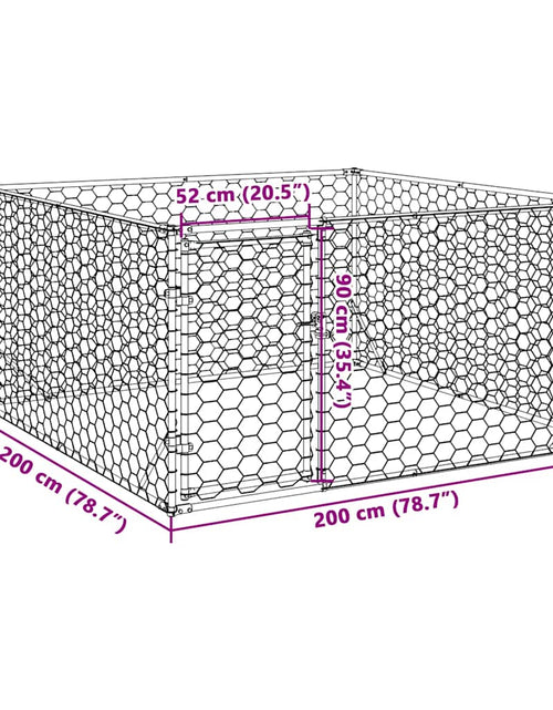 Încărcați imaginea în vizualizatorul Galerie, Canisa de exterior pentru caini cu usa 2x2x1 m otel galvanizat
