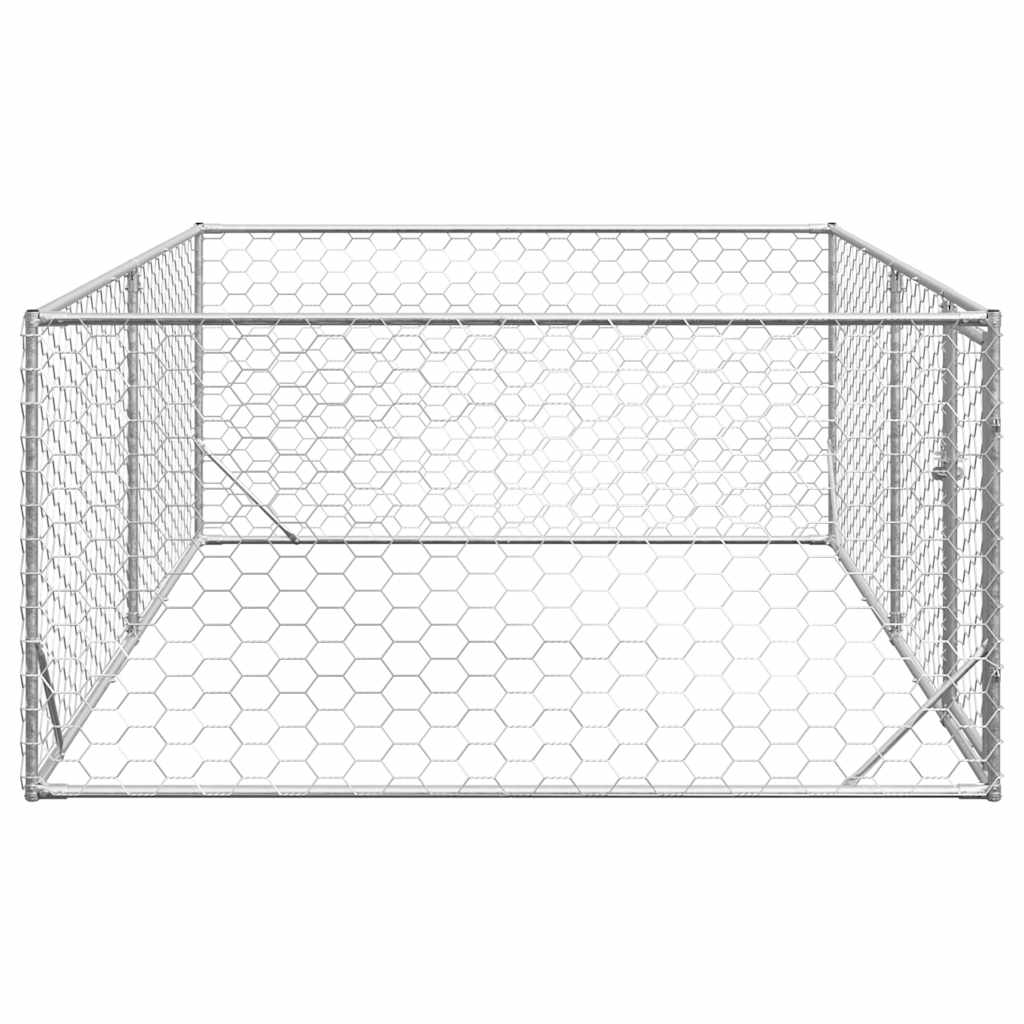 Canisa de exterior pentru caini cu usa 3x2x1 m otel galvanizat