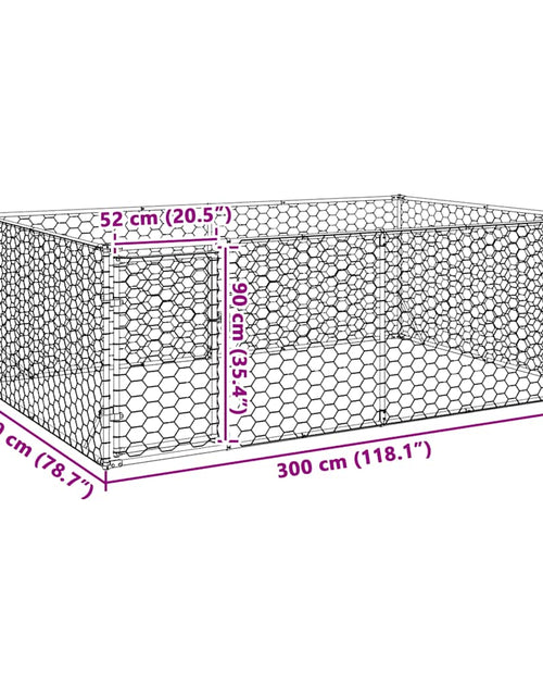 Încărcați imaginea în vizualizatorul Galerie, Canisa de exterior pentru caini cu usa 3x2x1 m otel galvanizat
