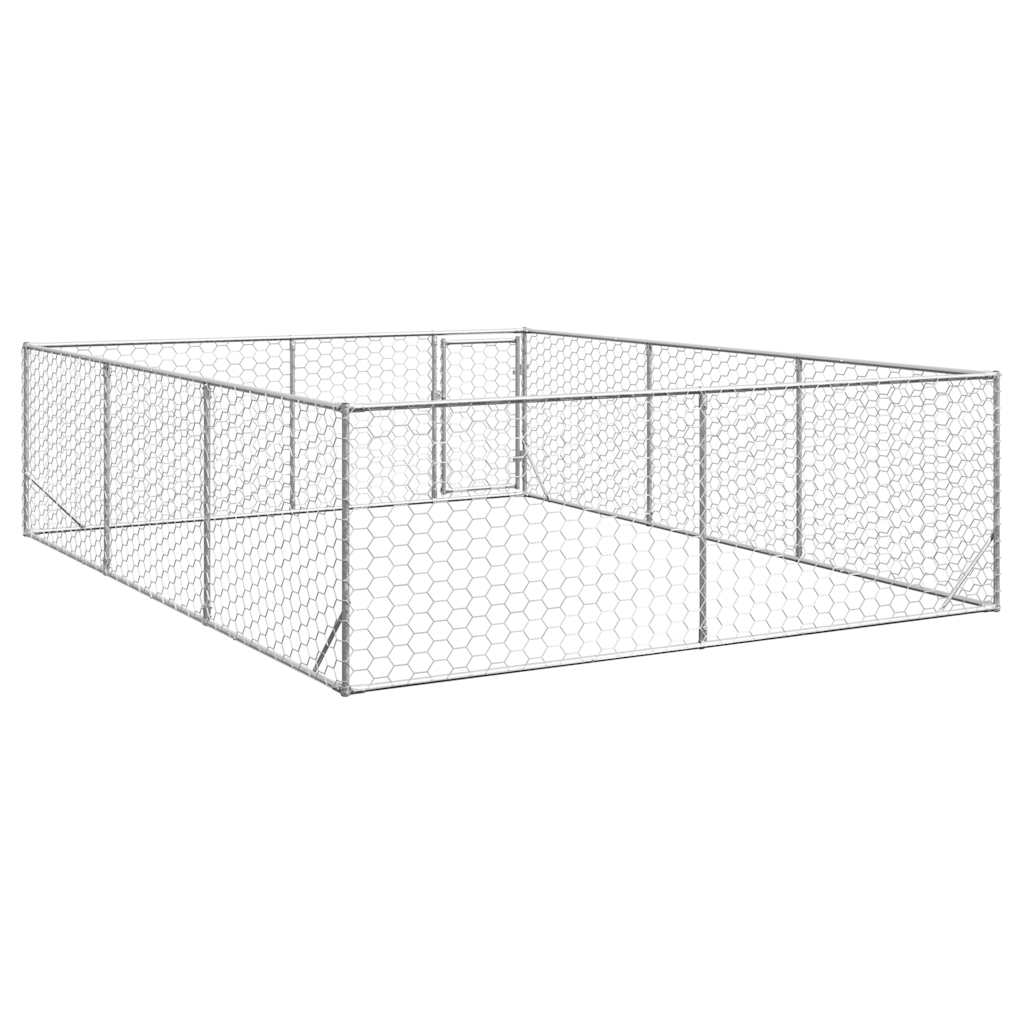 Canisa de exterior pentru caini cu usa 3x4x1 m otel galvanizat