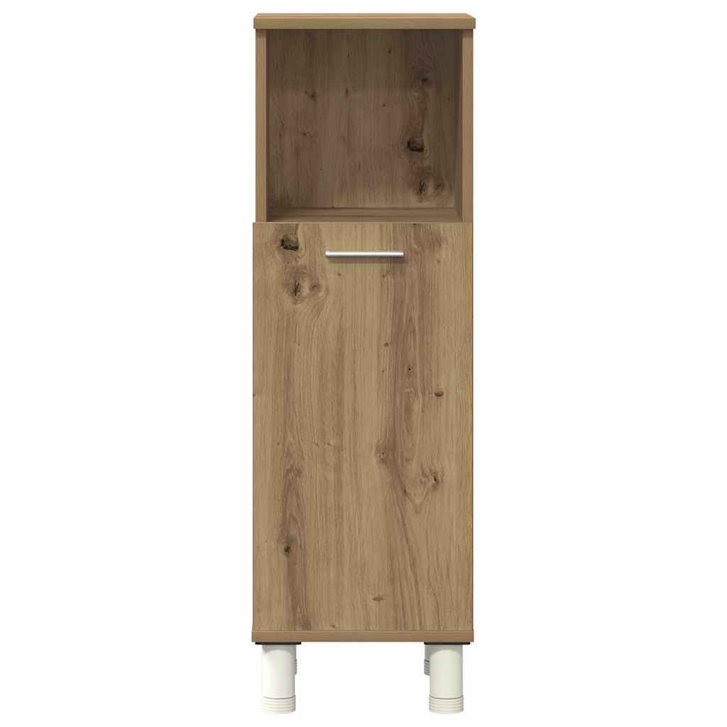 Set mobilier de baie, 4 piese, stejar artizanal, lemn prelucrat