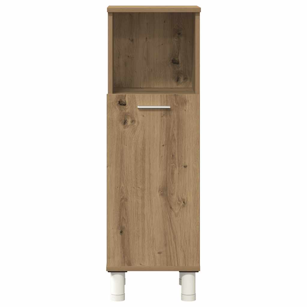 Set mobilier de baie, 3 piese, stejar artizanal, lemn prelucrat