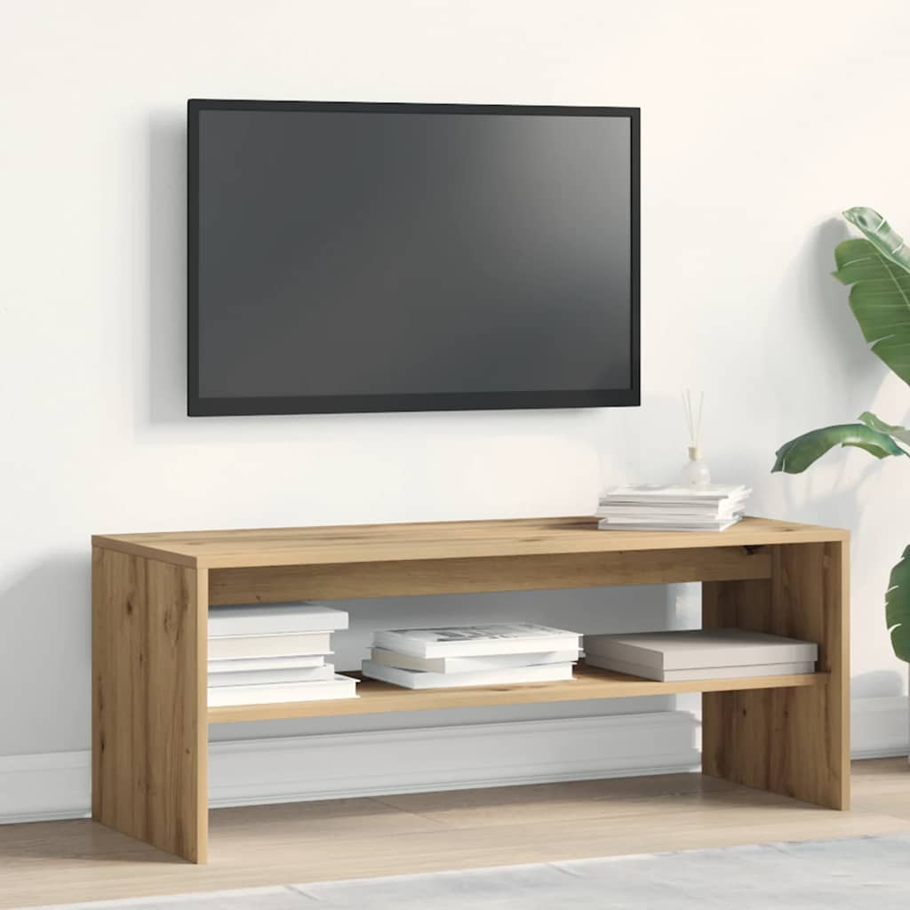 Dulap TV, stejar artizanal, 100x40x40 cm, lemn prelucrat