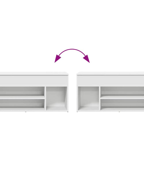 Загрузите изображение в средство просмотра галереи, Bancă de pantofi, alb, 102x30,5x45 cm, lemn prelucrat
