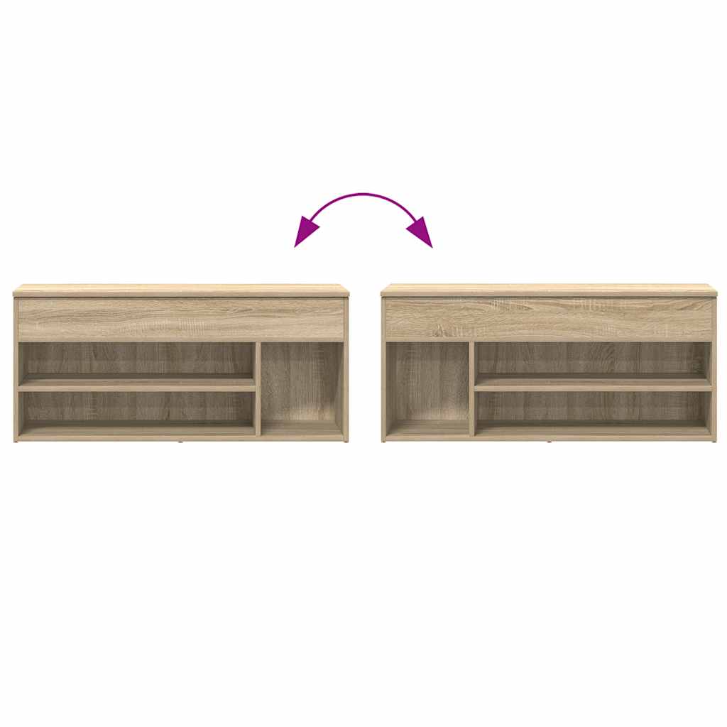 Bancă de pantofi Stejar Sonoma 102x30,5x45 cm Lemn prelucrat