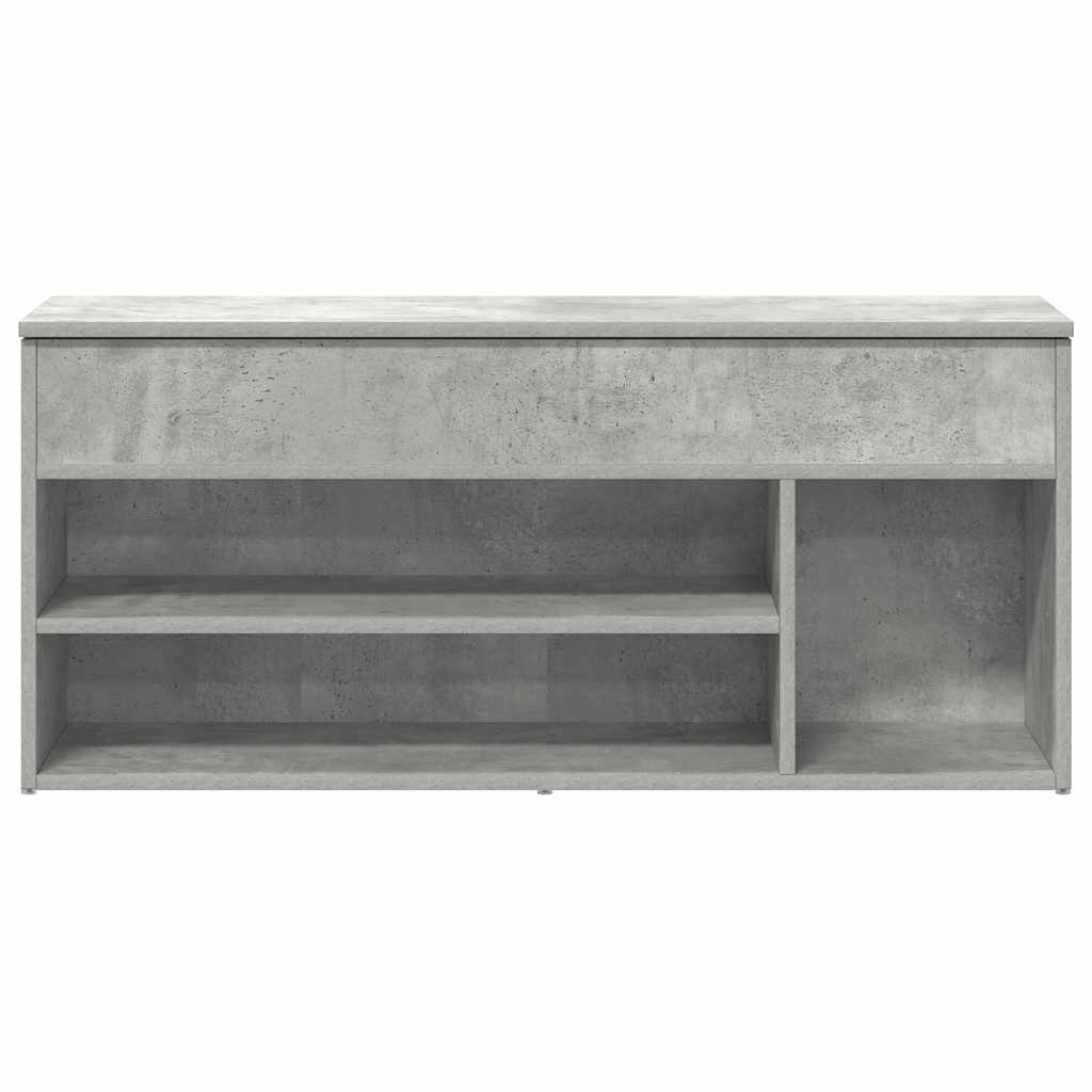 Bancheta pantofar, gri beton, 102x30,5x45 cm, lemn prelucrat