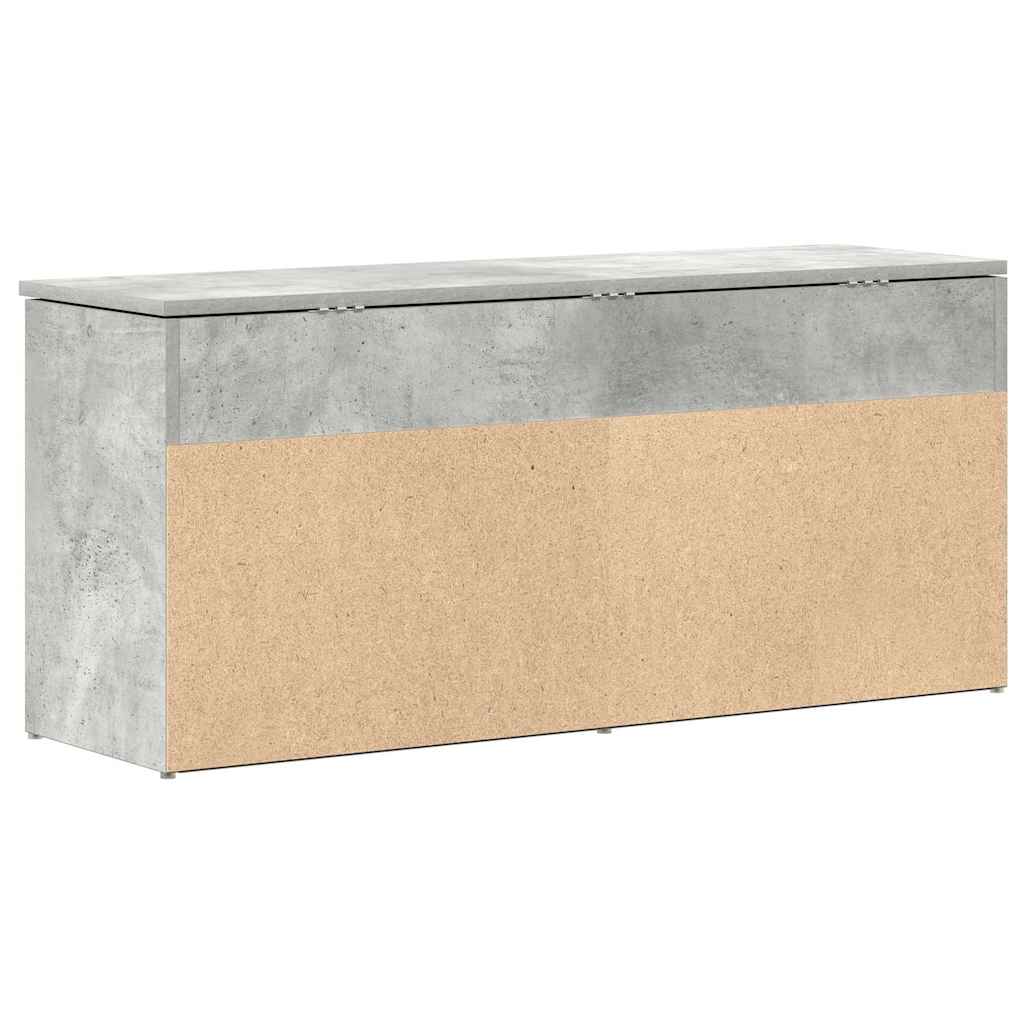 Bancheta pantofar, gri beton, 102x30,5x45 cm, lemn prelucrat