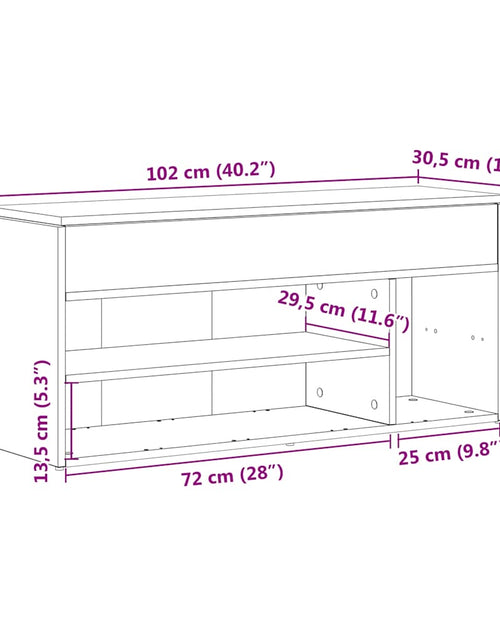 Загрузите изображение в средство просмотра галереи, Bancă de pantofi, stejar maro, 102x30,5x45 cm, lemn prelucrat
