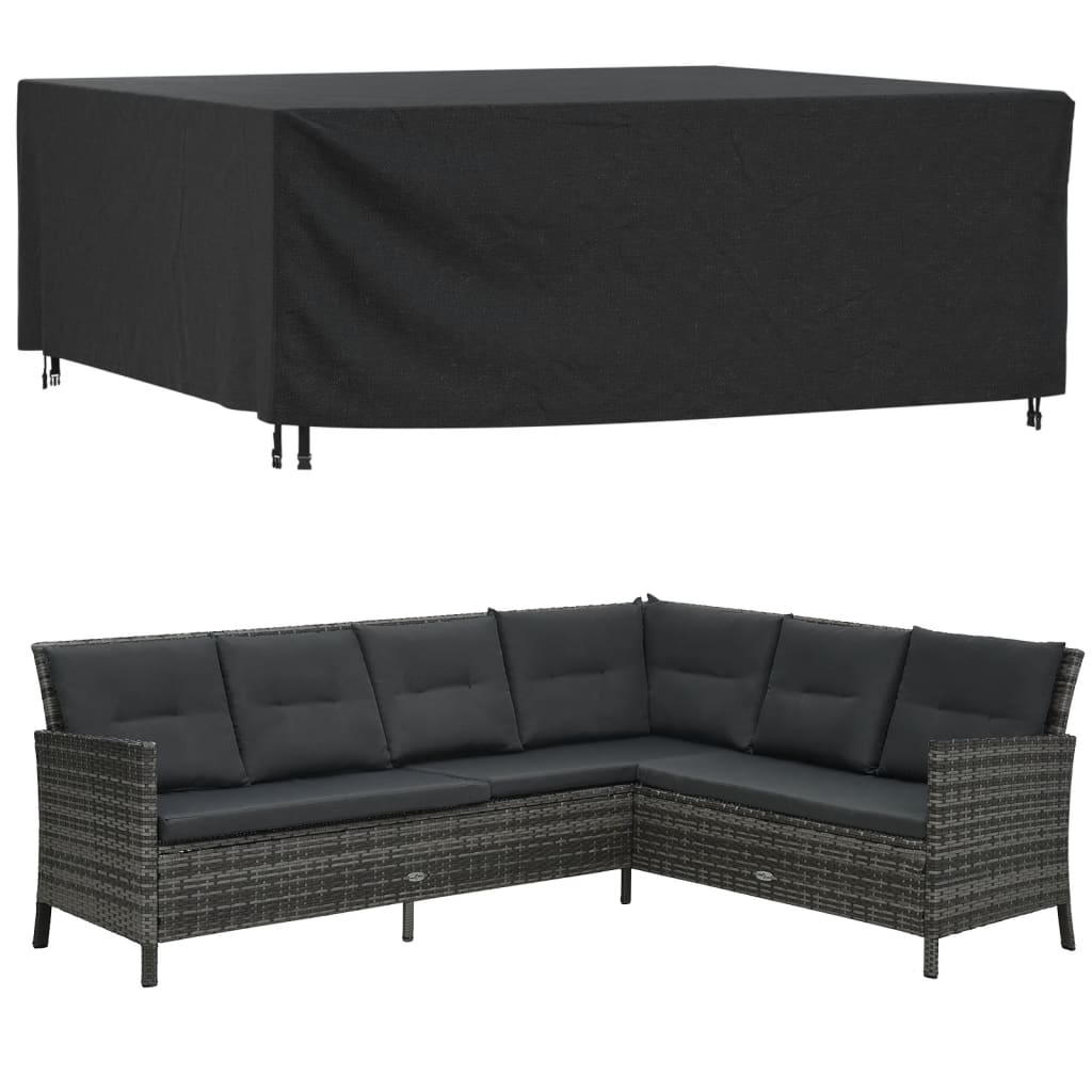 Huse mobilier grădină 2 buc negru 250x210x90cm impermeabil 420D