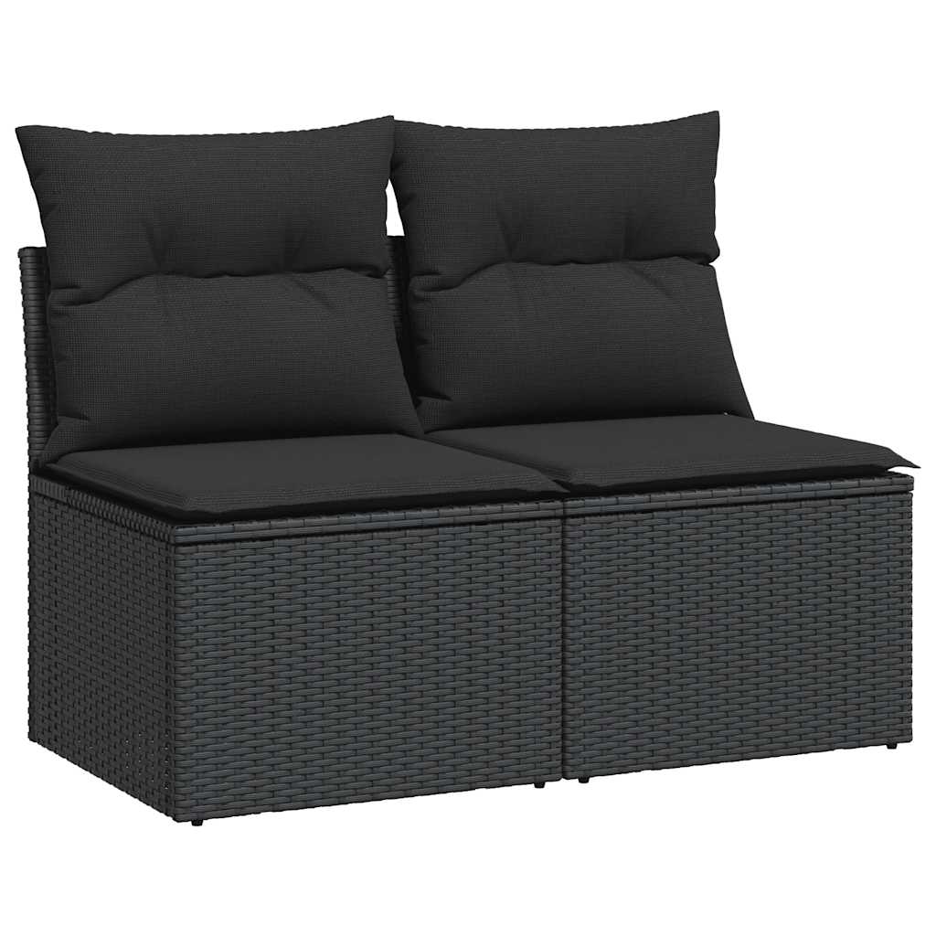 Set mobilier de grădină cu perne, 4 piese poliratan/lemn acacia