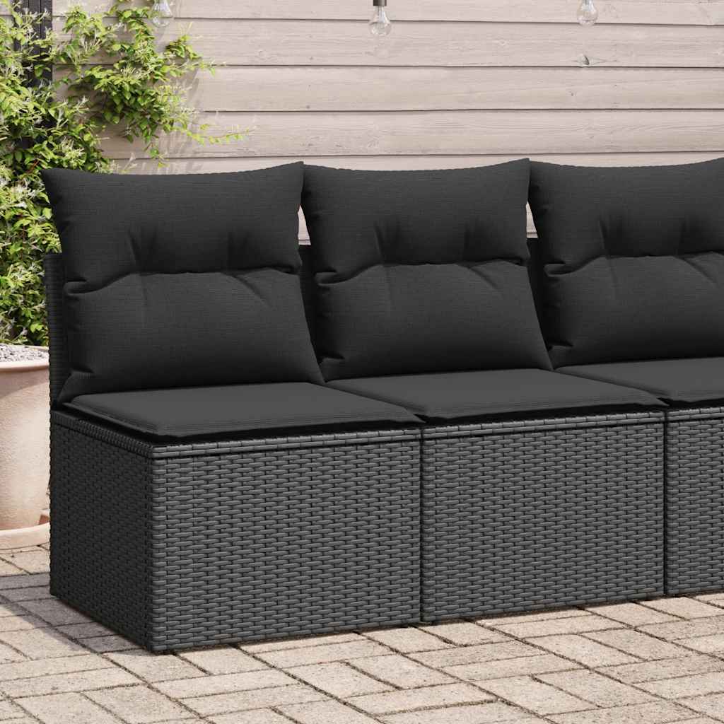 Set mobilier de grădină cu perne, 4 piese poliratan/lemn acacia