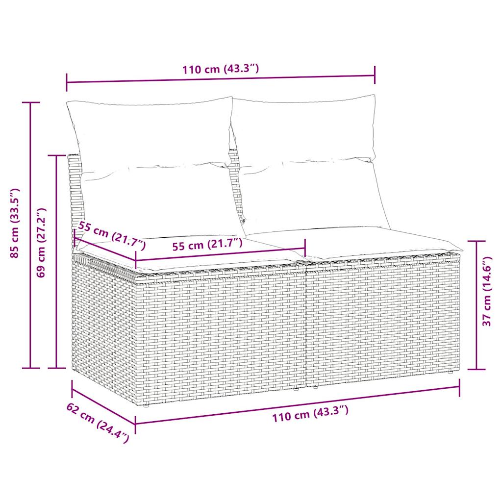 Set canapele de grădină, 4 piese, cu perne, bej, poliratan