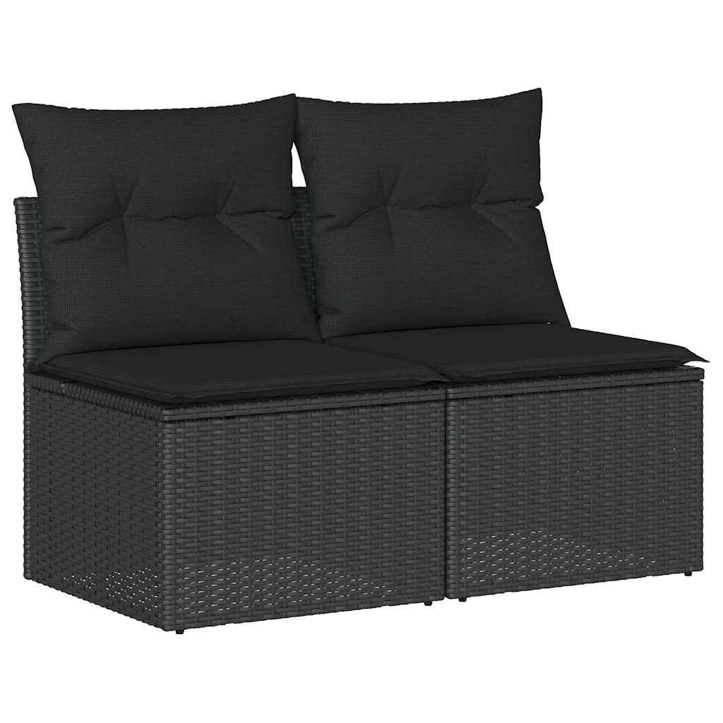 Set mobilier de grădină cu perne, 4 piese poliratan/lemn acacia