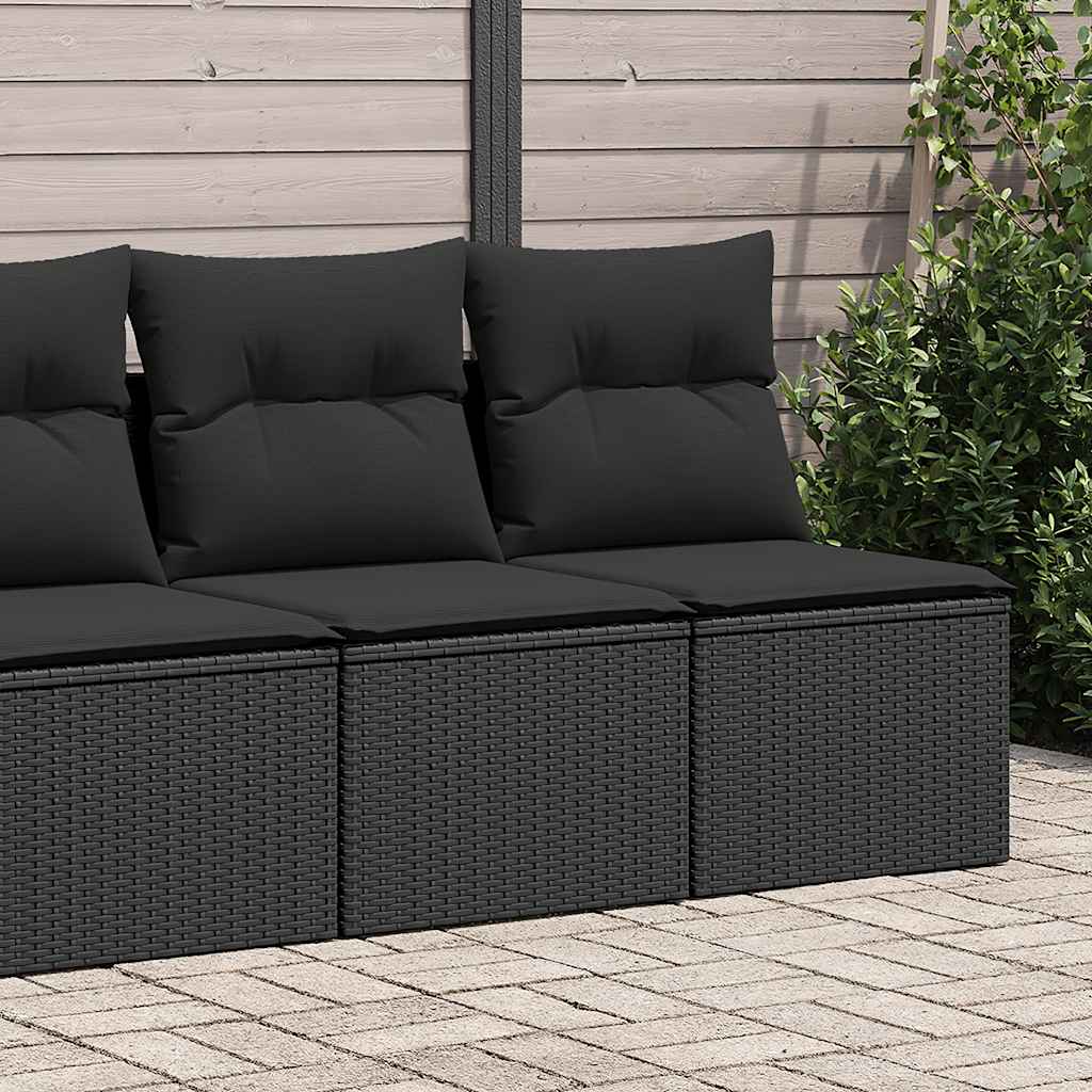 Set mobilier de grădină cu perne, 4 piese poliratan/lemn acacia