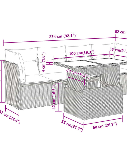 Загрузите изображение в средство просмотра галереи, Set mobilier de grădină cu perne, 5 piese, negru, poliratan
