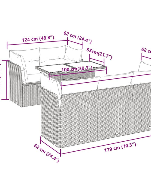 Încărcați imaginea în vizualizatorul Galerie, Set canapele de grădină cu perne, 6 piese, bej, poliratan
