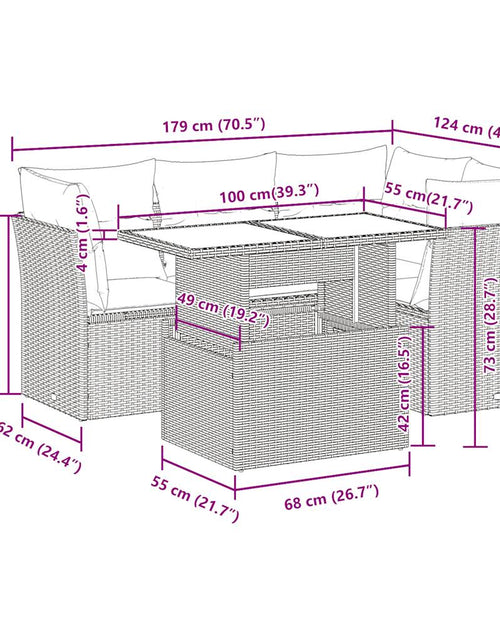 Încărcați imaginea în vizualizatorul Galerie, Set mobilier de grădină cu perne, 5 piese, negru, poliratan
