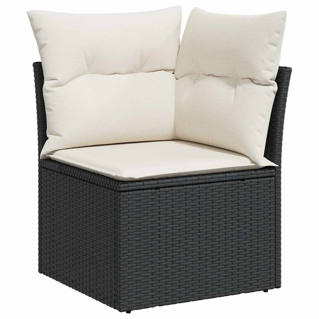 Set mobilier de grădină cu perne, 4 piese poliratan/lemn acacia