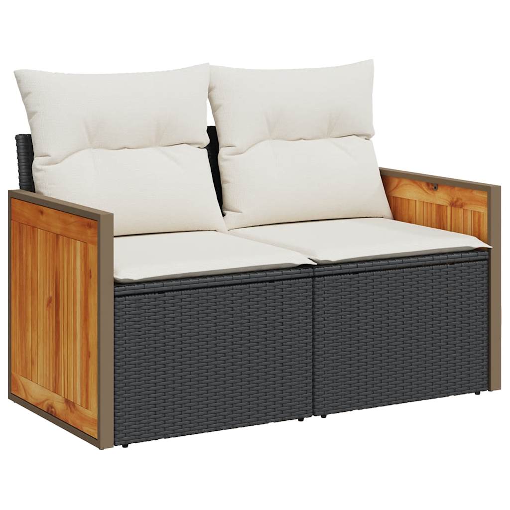 Set mobilier de grădină cu perne, 5 piese,poliratan/lemn acacia