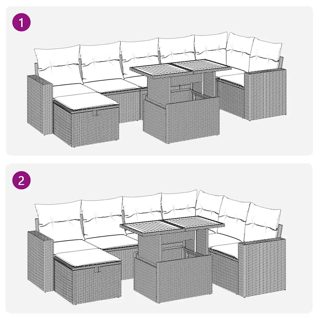 Set mobilier de grădină cu perne, 5 piese,poliratan/lemn acacia