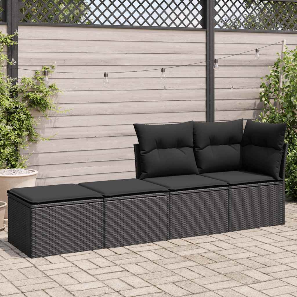 Set mobilier de grădină cu perne, 2 piese poliratan/lemn acacia