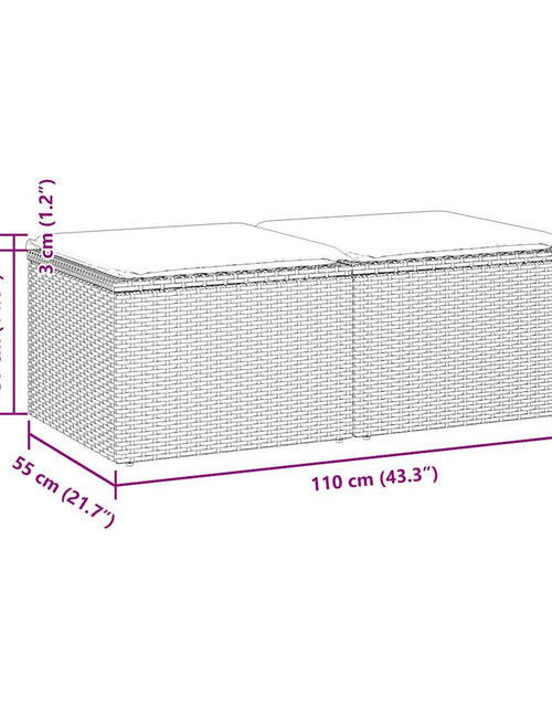 Încărcați imaginea în vizualizatorul Galerie, Set mobilier de grădină cu perne, 2 piese poliratan/lemn acacia
