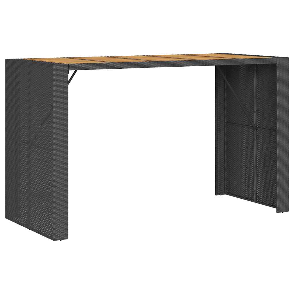 Set mobilier bar de grădină cu perne, 5 piese, negru, poliratan