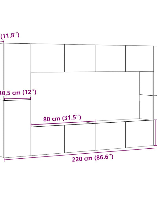 Încărcați imaginea în vizualizatorul Galerie, Dulapuri TV montate pe perete 8 buc Lemn vechi lemn prelucrat
