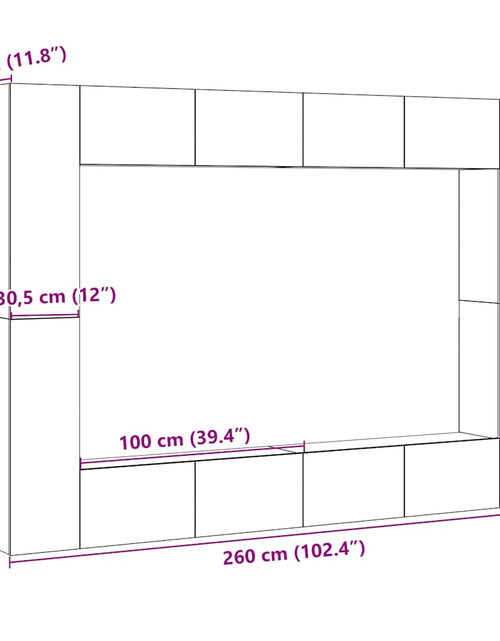 Загрузите изображение в средство просмотра галереи, Dulapuri TV montate pe perete 8 buc Lemn vechi lemn prelucrat

