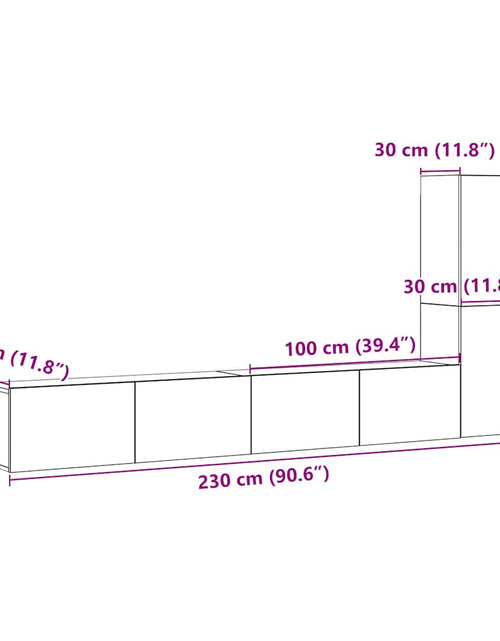 Încărcați imaginea în vizualizatorul Galerie, Dulapuri TV montate pe perete 3 buc. stejar artizanal lemn
