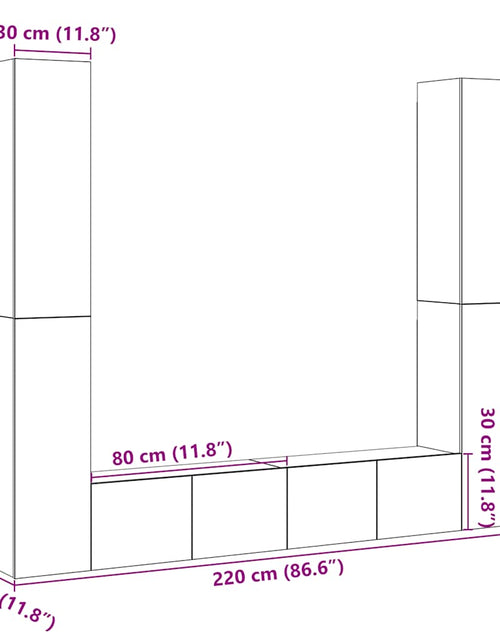 Загрузите изображение в средство просмотра галереи, Dulapuri TV montate pe perete 6 buc. stejar artizanal Lemn
