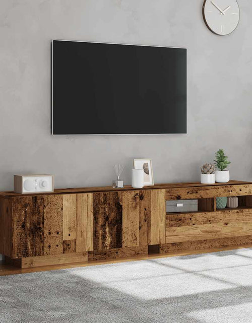 Загрузите изображение в средство просмотра галереи, Dulap TV cu lumini LED lemn vechi 180x35x40 cm lemn prelucrat
