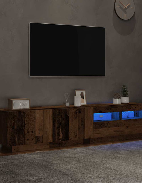 Загрузите изображение в средство просмотра галереи, Dulap TV cu lumini LED lemn vechi 180x35x40 cm lemn prelucrat
