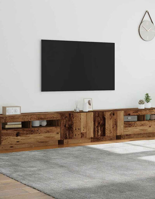 Загрузите изображение в средство просмотра галереи, Dulap TV cu lumini LED lemn vechi 260x35x40 cm lemn prelucrat
