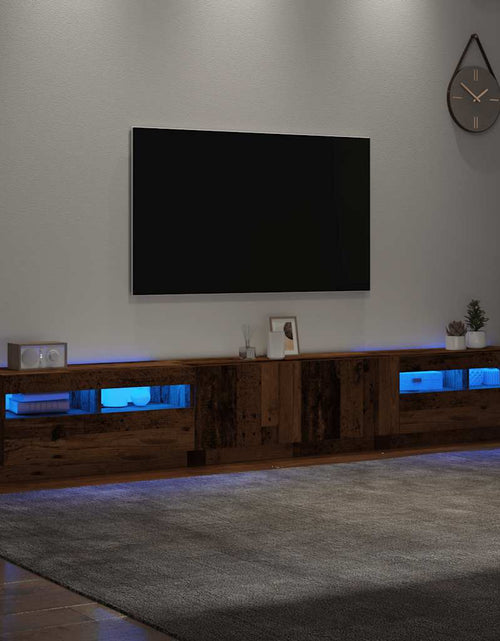 Загрузите изображение в средство просмотра галереи, Dulap TV cu lumini LED lemn vechi 260x35x40 cm lemn prelucrat
