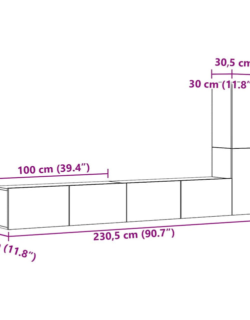 Încărcați imaginea în vizualizatorul Galerie, Set dulap TV 3 piese montat pe perete Stejar artizanal
