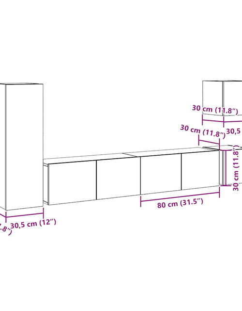 Загрузите изображение в средство просмотра галереи, Set dulap TV 5 piese montat pe perete Stejar artizanal

