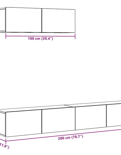 Загрузите изображение в средство просмотра галереи, Set dulap TV 3 piese montat pe perete lemn vechi lemn prelucrat
