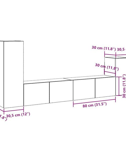 Încărcați imaginea în vizualizatorul Galerie, Set dulap TV 4 piese montat pe perete Stejar artizanal
