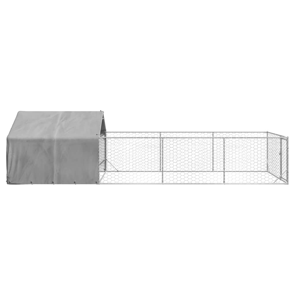 Canisa de exterior cu alergare 7x2x1,5 m otel galvanizat