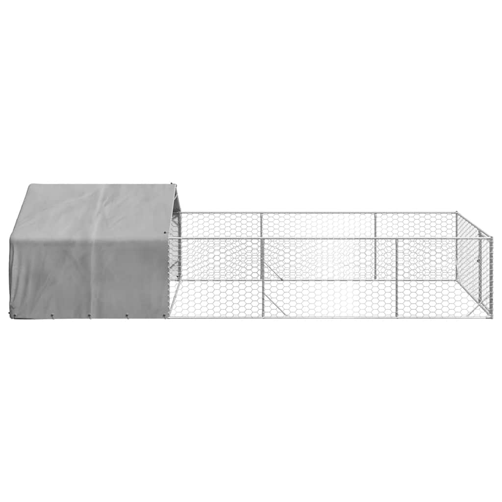 Canisa de exterior cu alergare 6x2x1,5 m otel galvanizat