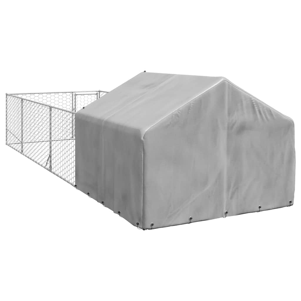 Canisa de exterior cu alergare 6x2x1,5 m otel galvanizat