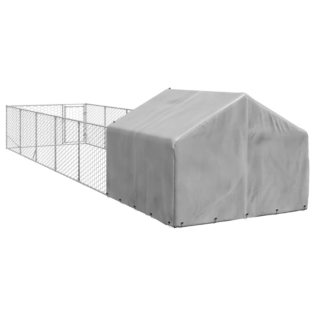 Canisa de exterior cu alergare 8x2x1,5 m otel galvanizat